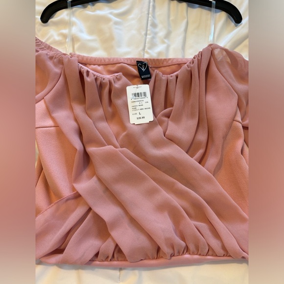 Off the shoulder women blouse, mauve color - Picture 4 of 8